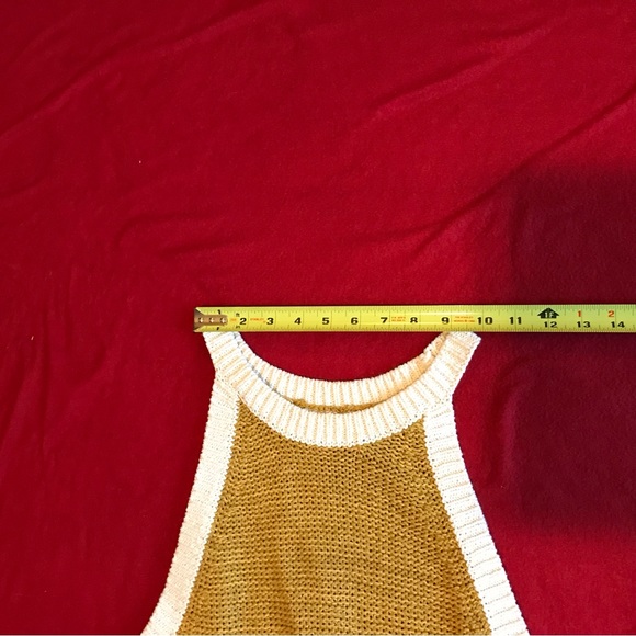 Moth Mustard Sleeveless Colorblock Spring Sweater - Picture 6 of 9